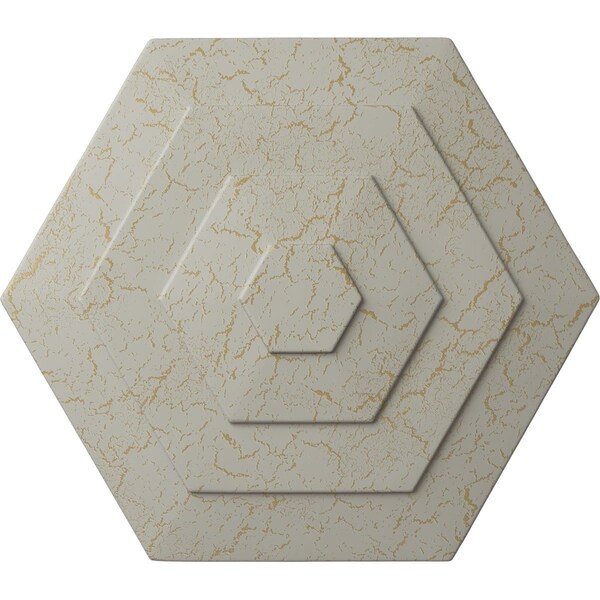 Ekena Millwork Woodruff Ceiling Medallion, Hand-Painted Pot of Cream Crackle, 23 1/4"OD x 7/8"P CM23WFPCC - main
